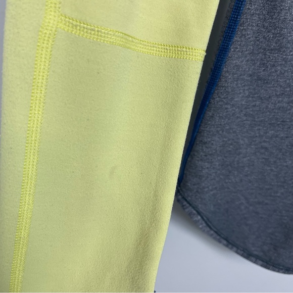 Lululemon Runder Under Long Sleeve Limitless Blue Heathered Coal Clarity Yellow - Picture 14 of 16